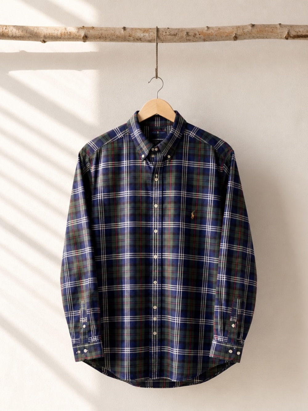 POLO RALPH LAUREN
Men's Classic-fit Plaid Oxford Shirt In Hunter Green/navy